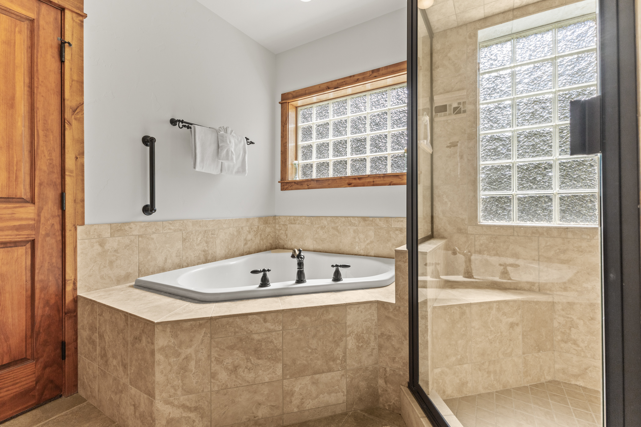 Top Level - Ensuite Bathroom 1 with Soaking Tub & Shower