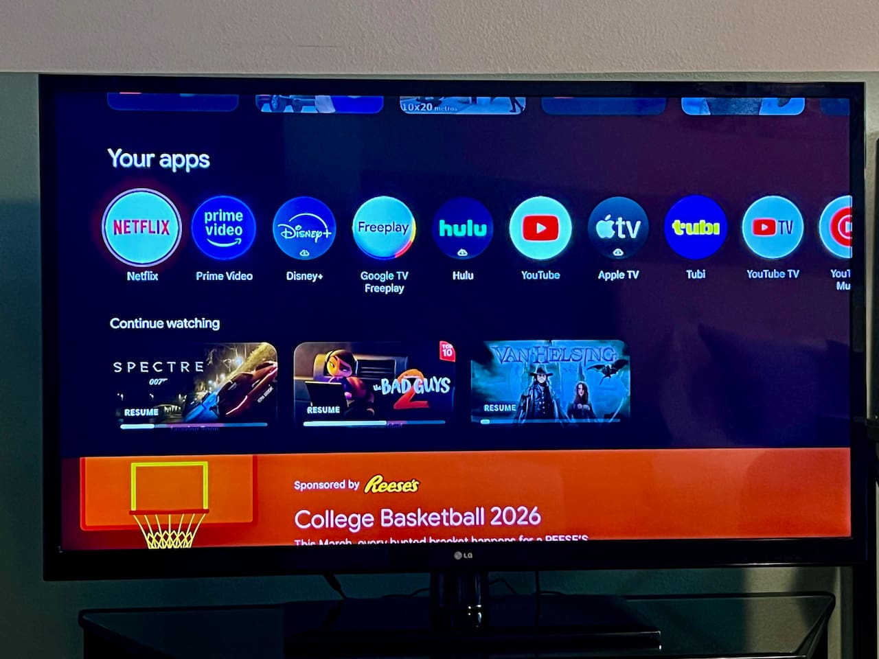 Smart TV with streaming apps available for easy movie nights or downtime.