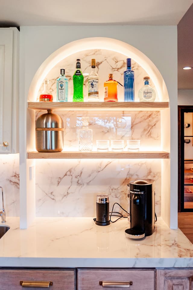 Make your cocktail or brew your coffee at our wet bar