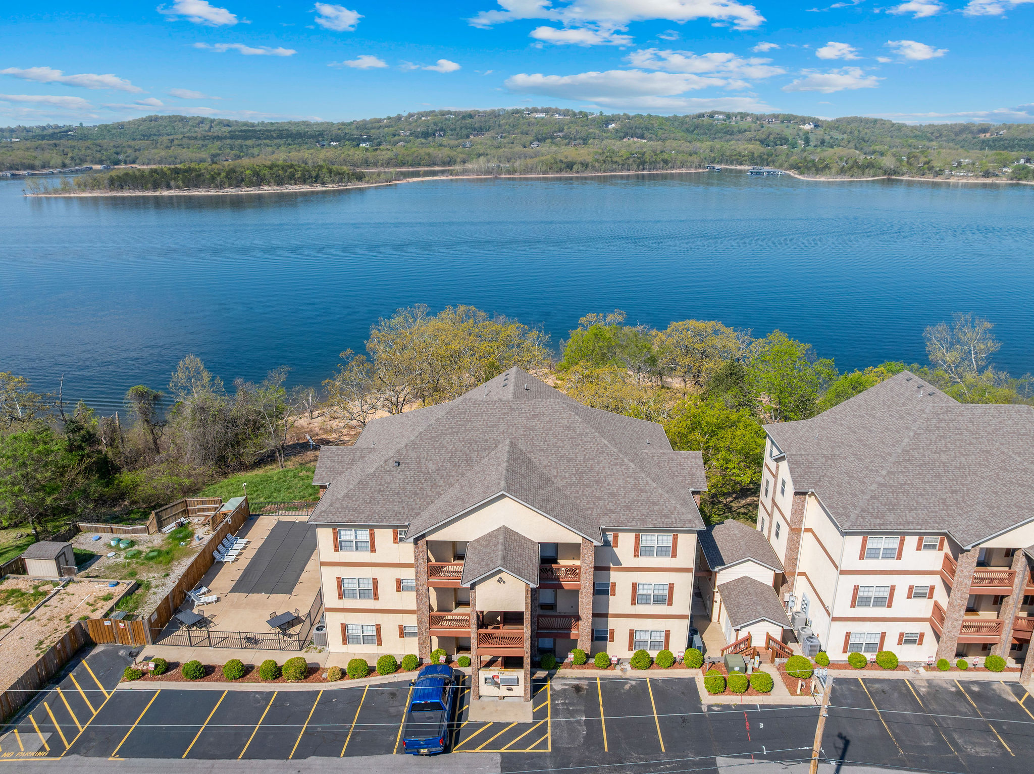 Our condo building is on Indian Point just around the corner from the marina and just 5 minutes away from Silver Dollar City!