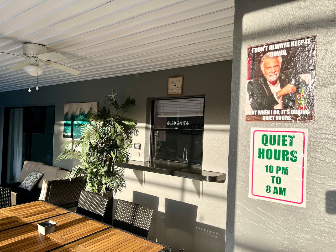 “I don’t always keep it quiet but when I do it’s during the quiet hours”