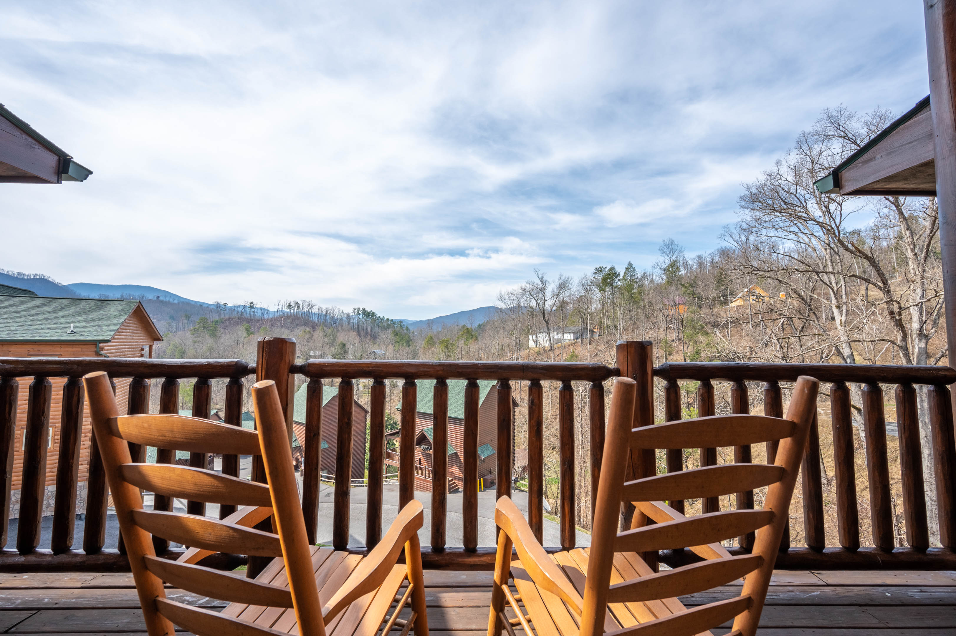 Rocking chairs on both decks