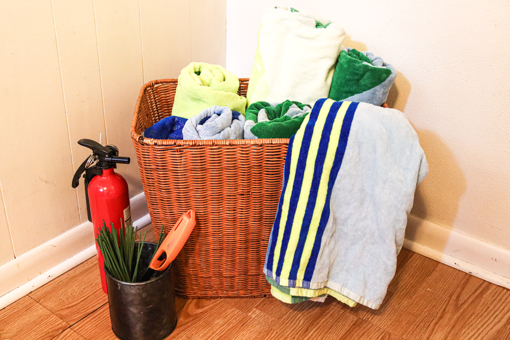 Dedicated towels are provided for hot tub-please use these outdoors and leave the bath towels inside.