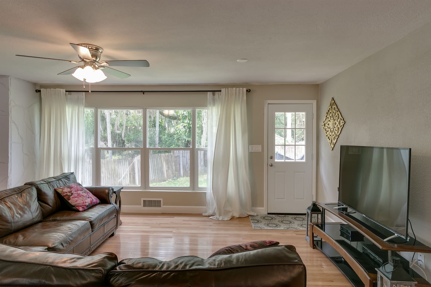 Living Room overlooking private back yard