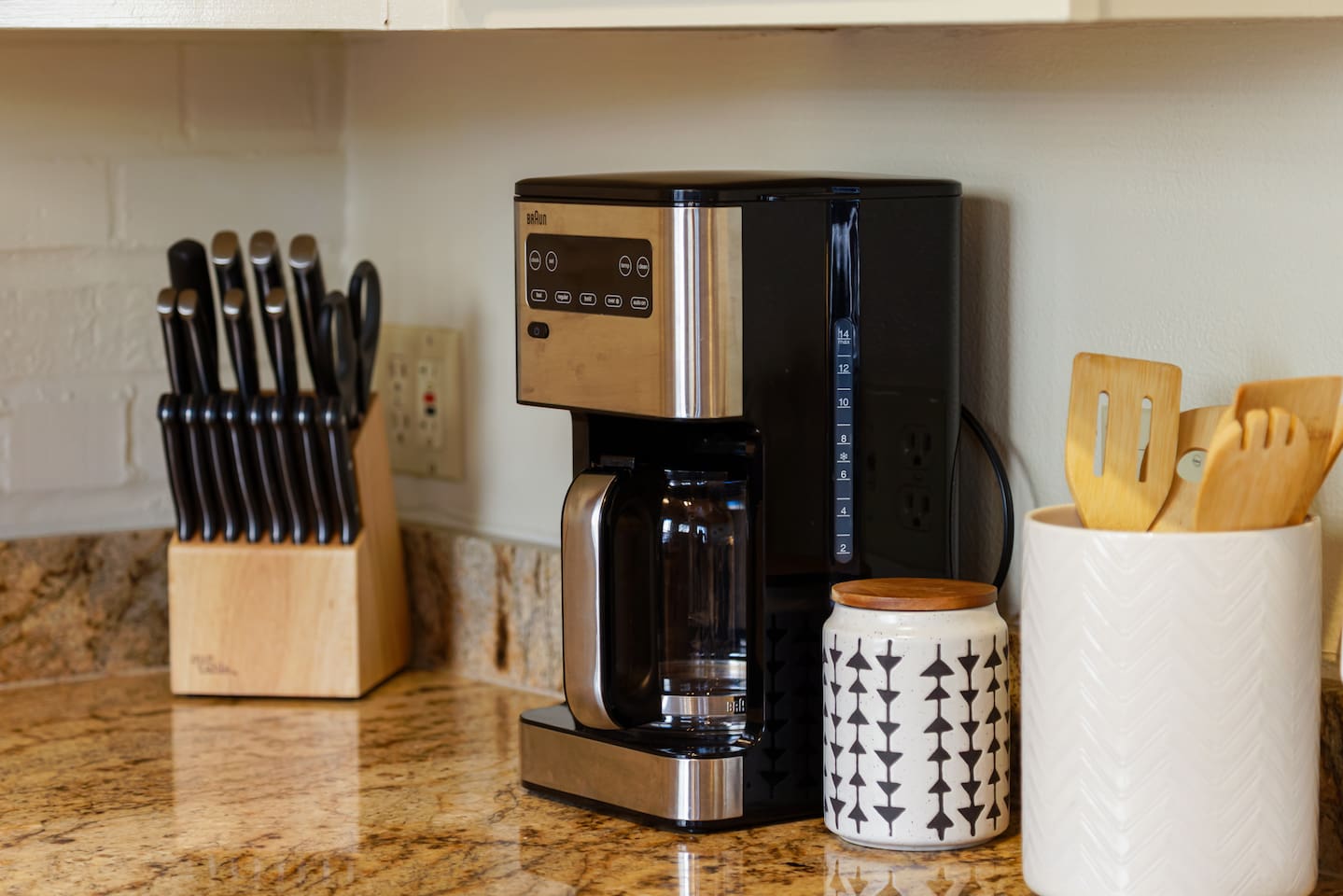 Coffeemaker, free coffee and sugar