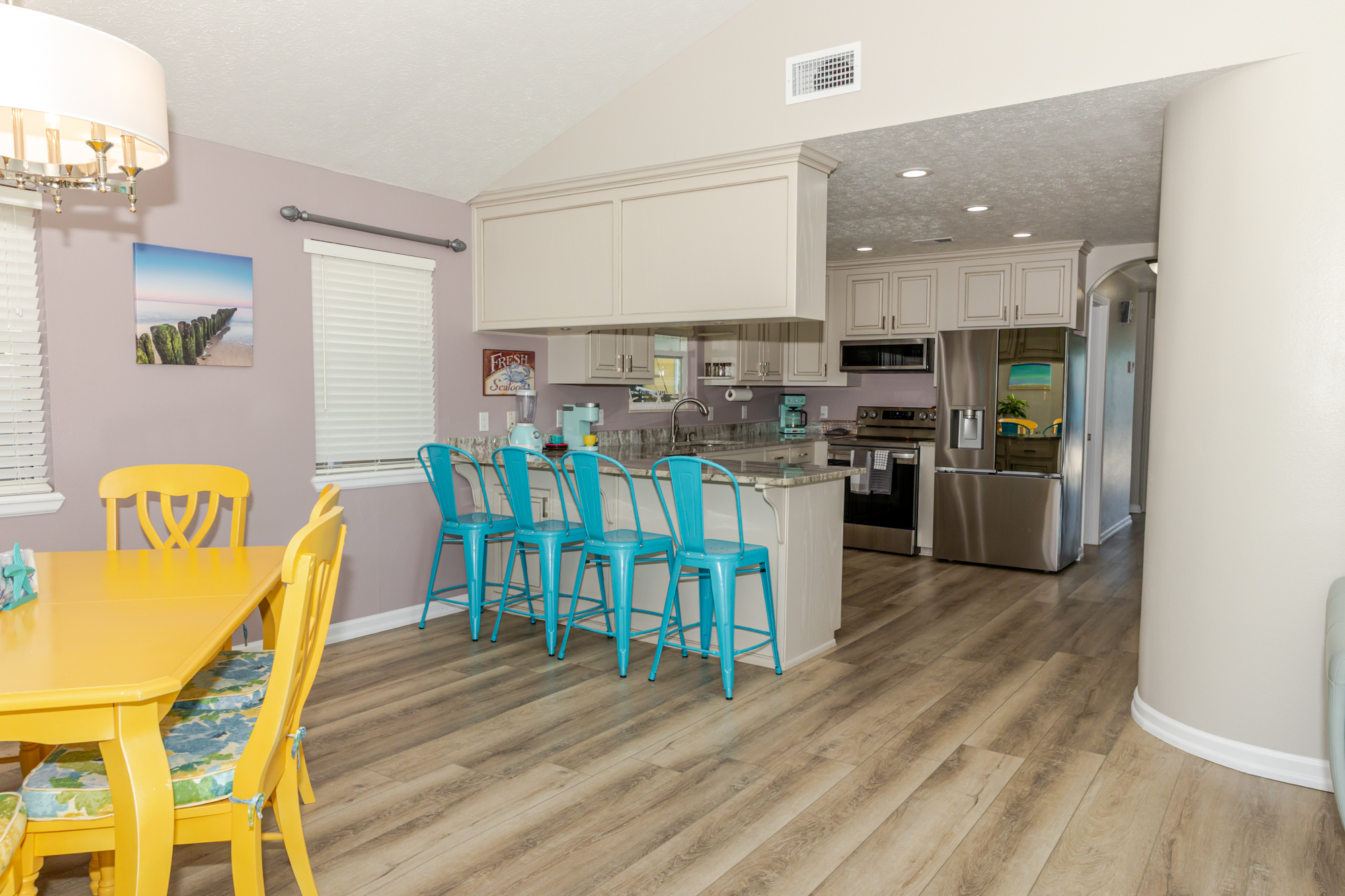 Dining area and barstools