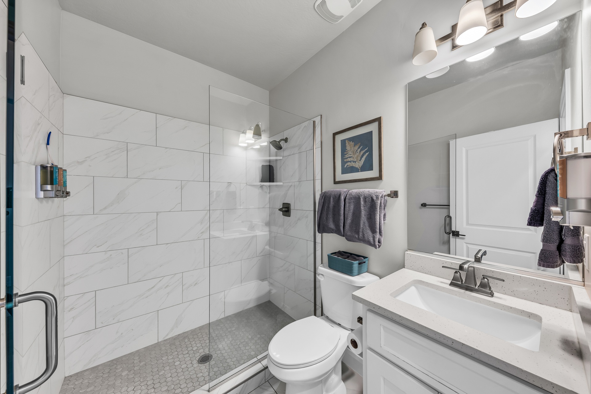 Glass walk-in shower
