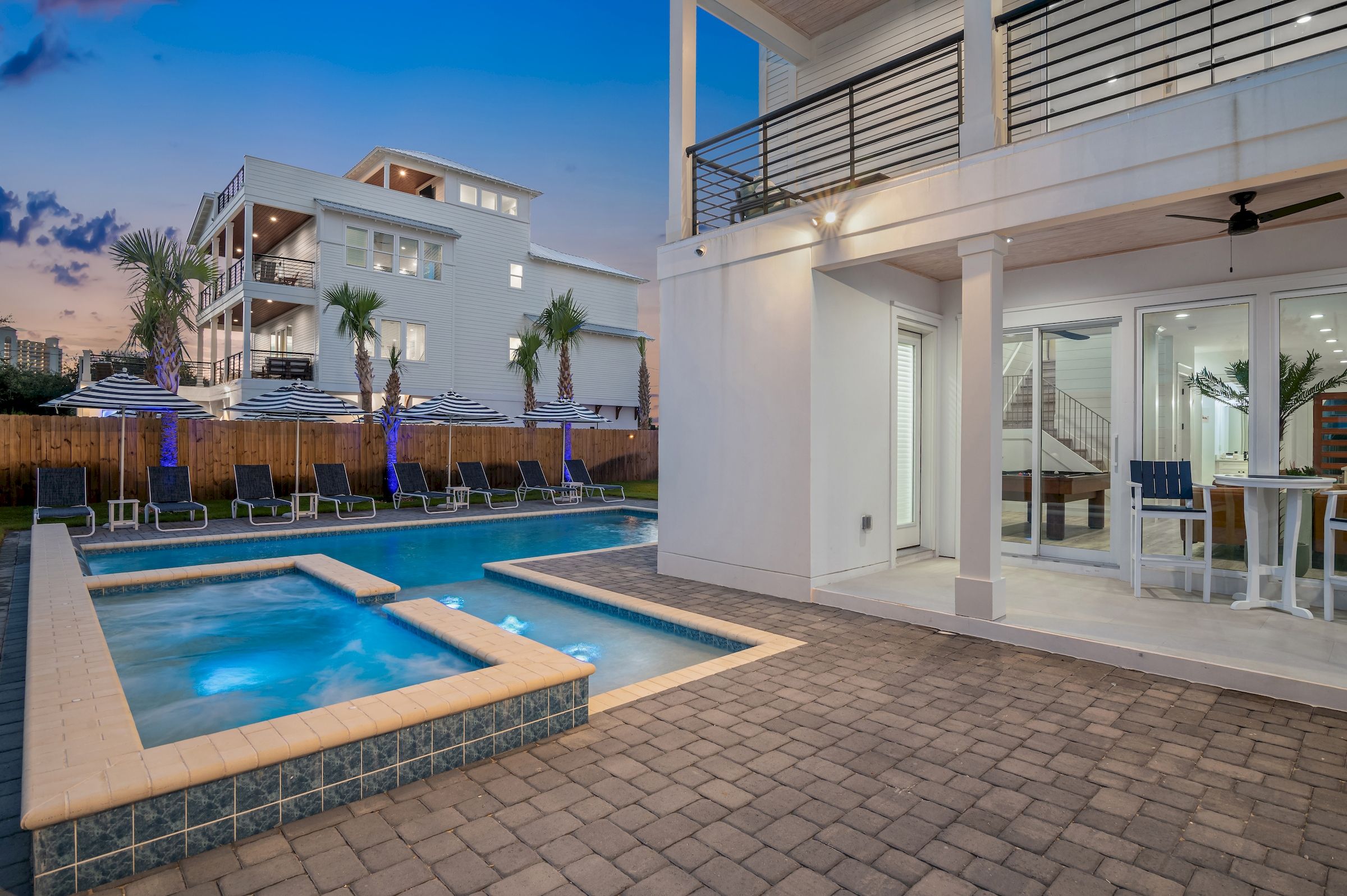 Nighttime Poolside Glow