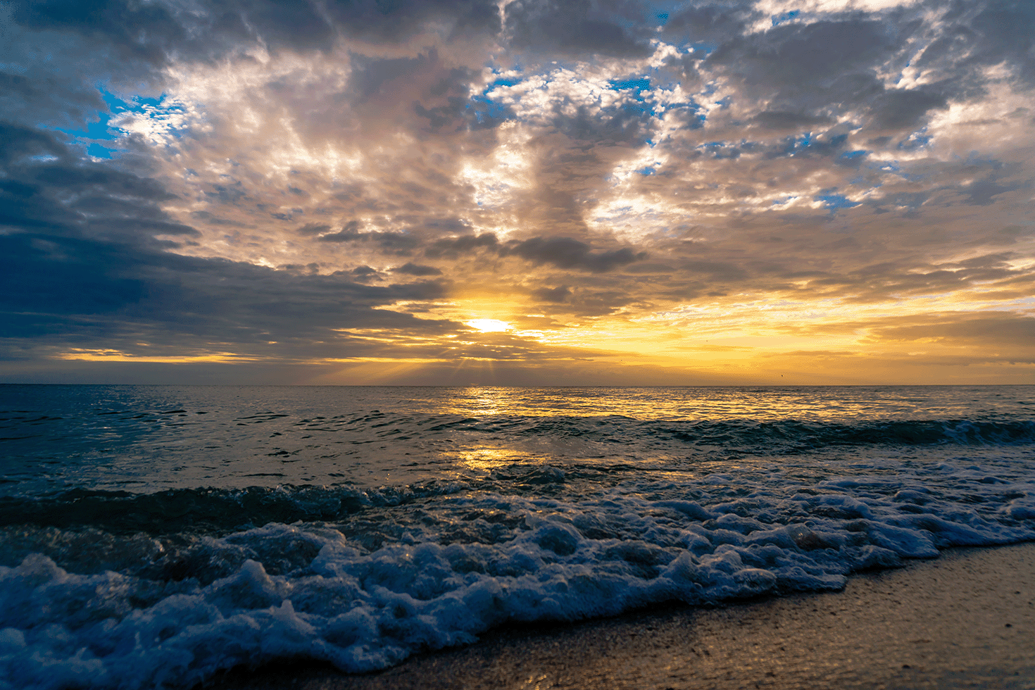 A colorful Gulf Coast sunset on Englewood Beach.