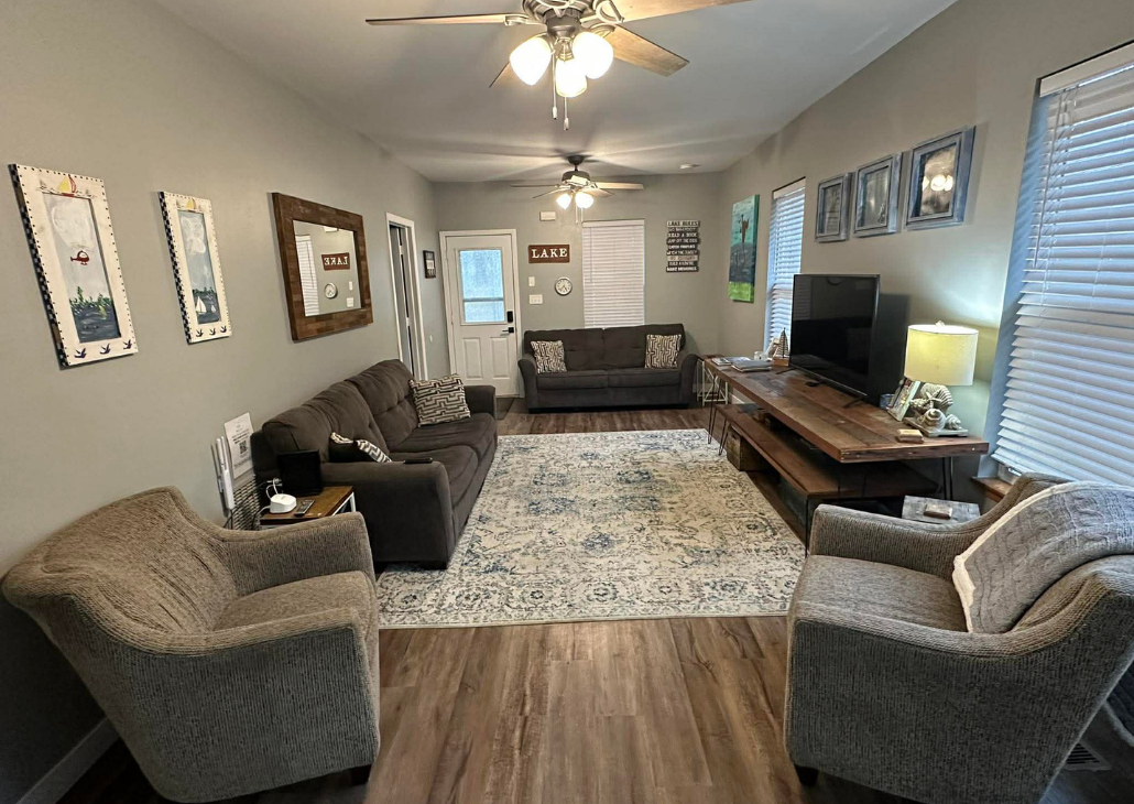 Newly remodeled kitchen that now opens up to the living room.