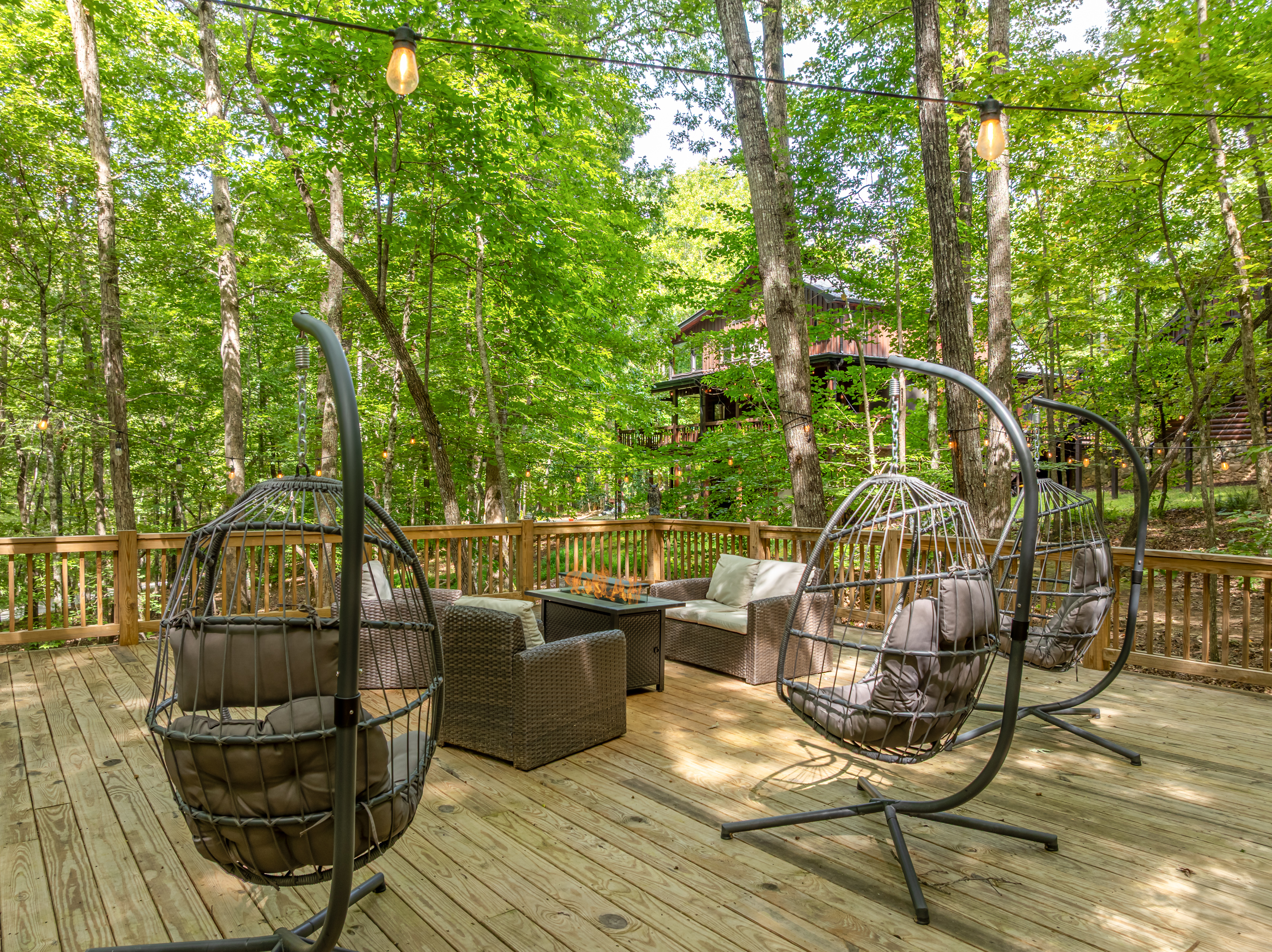 Cozy Gas Firepit on the Forest Deck