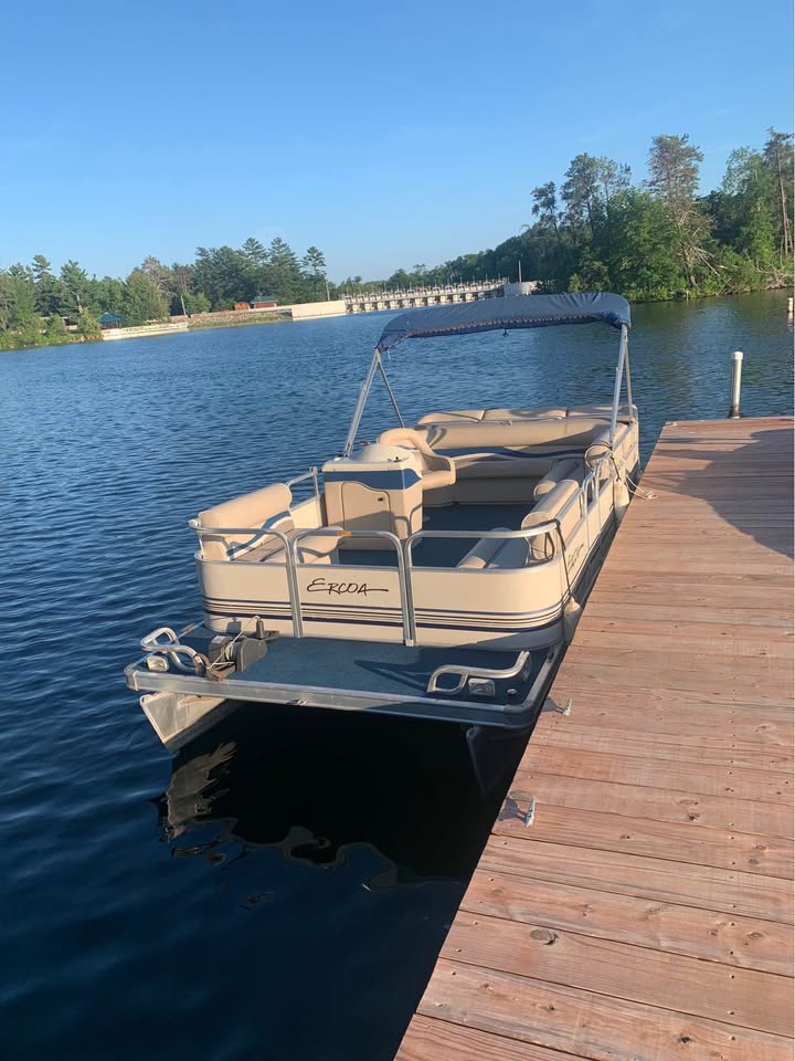 Pontoon available to rent at the property.