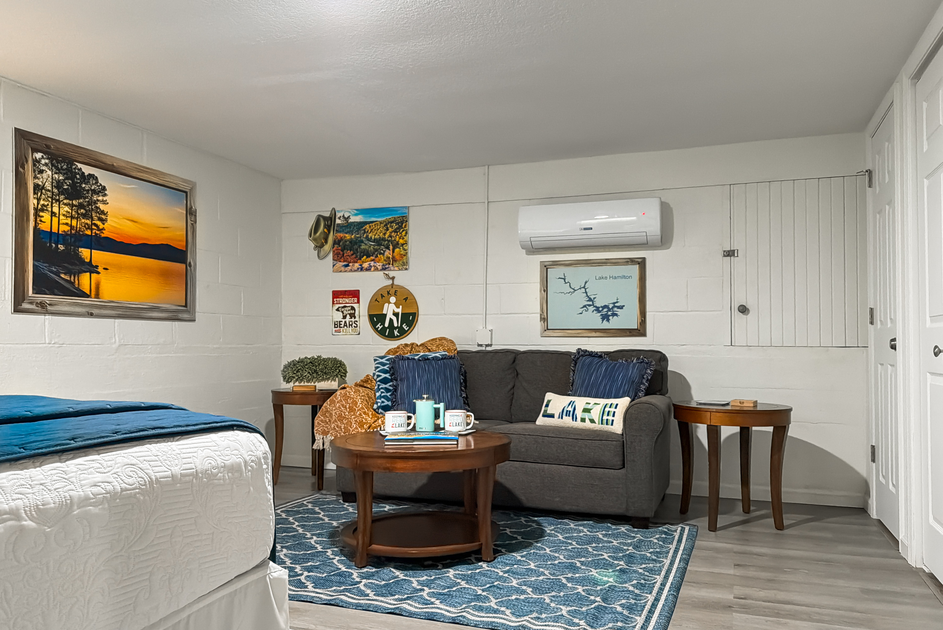 Claim the downstairs den for a quieter movie or a nap — a second living space so everyone gets room to do their own thing.