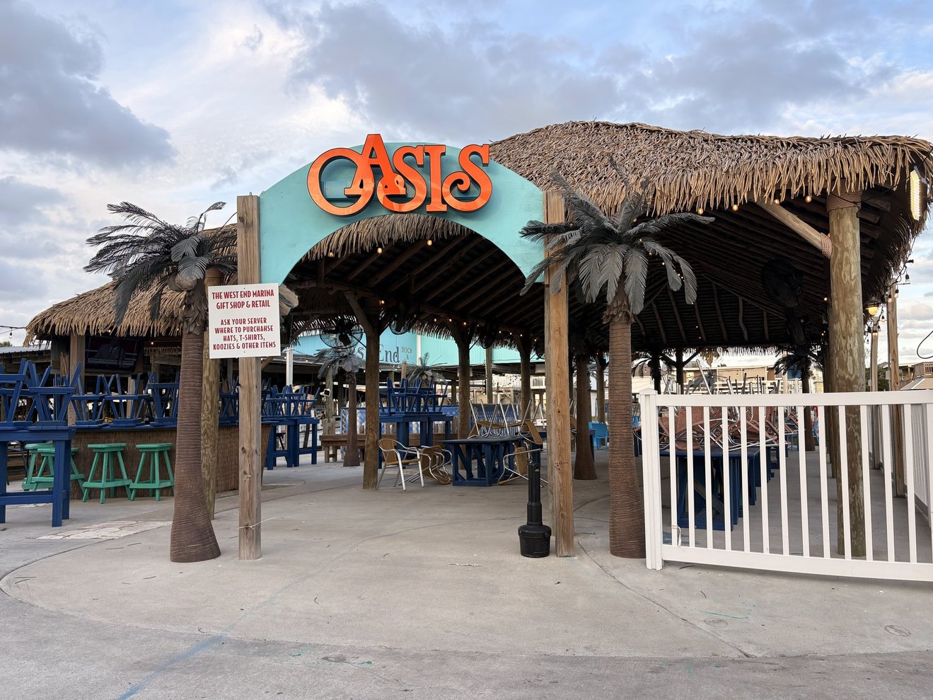 Plenty of outdoor space for a party at the West End Marina.