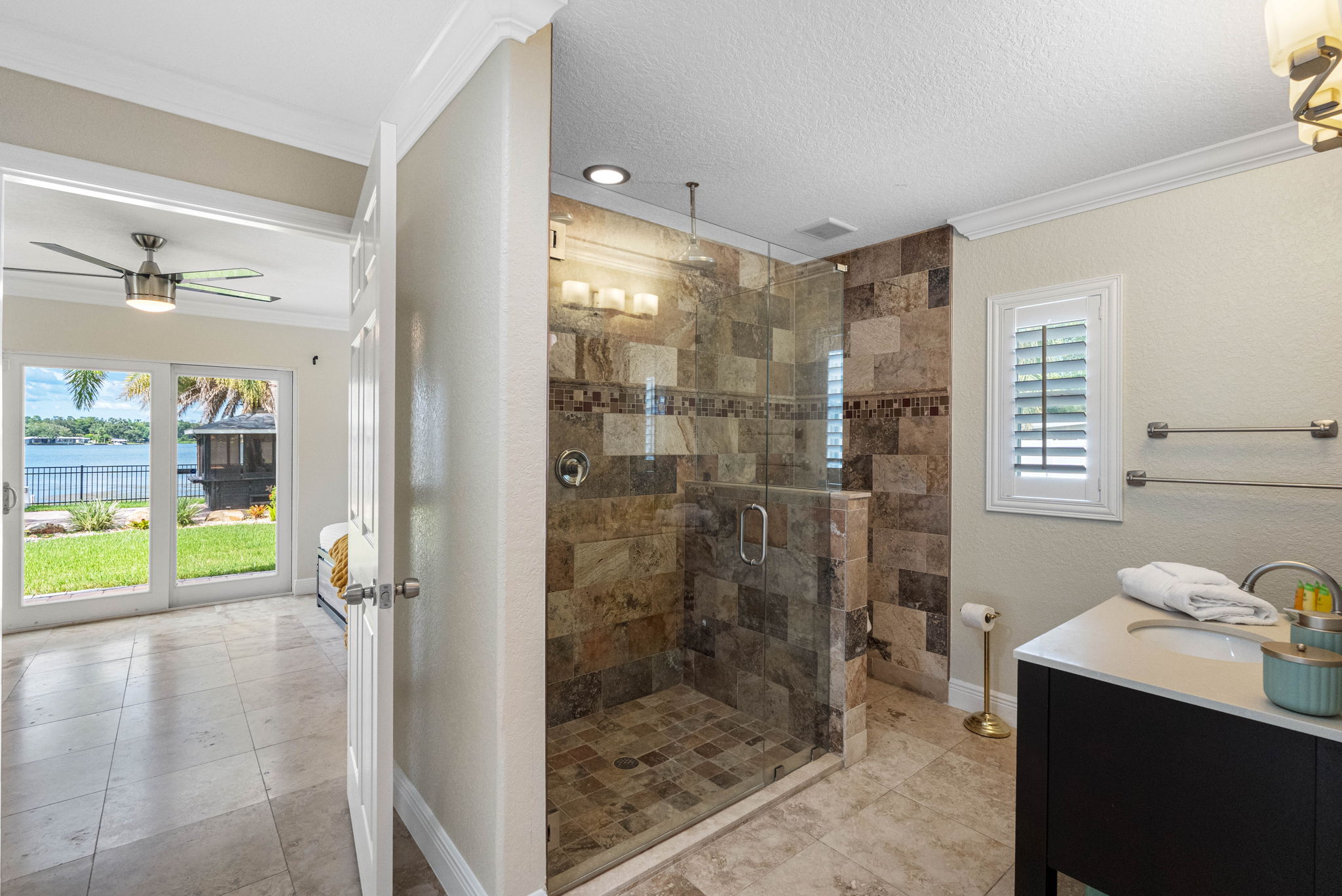Conveniently located near the common living areas and guest bedrooms