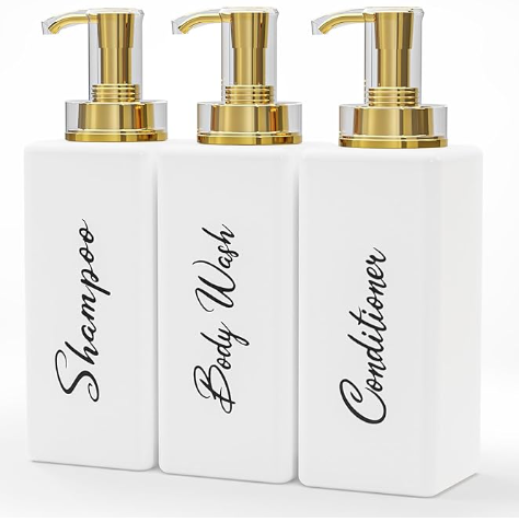 Premium bath essentials (shampoo, conditioner, body soap) provided.