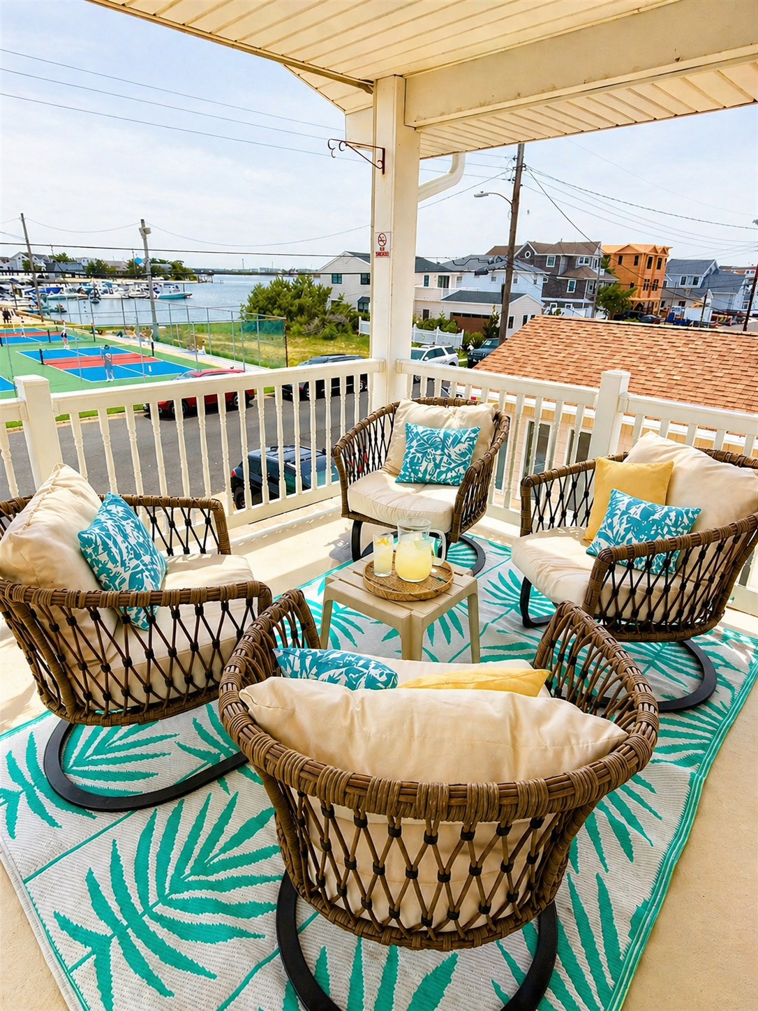 Outdoor covered porch: Upper floor