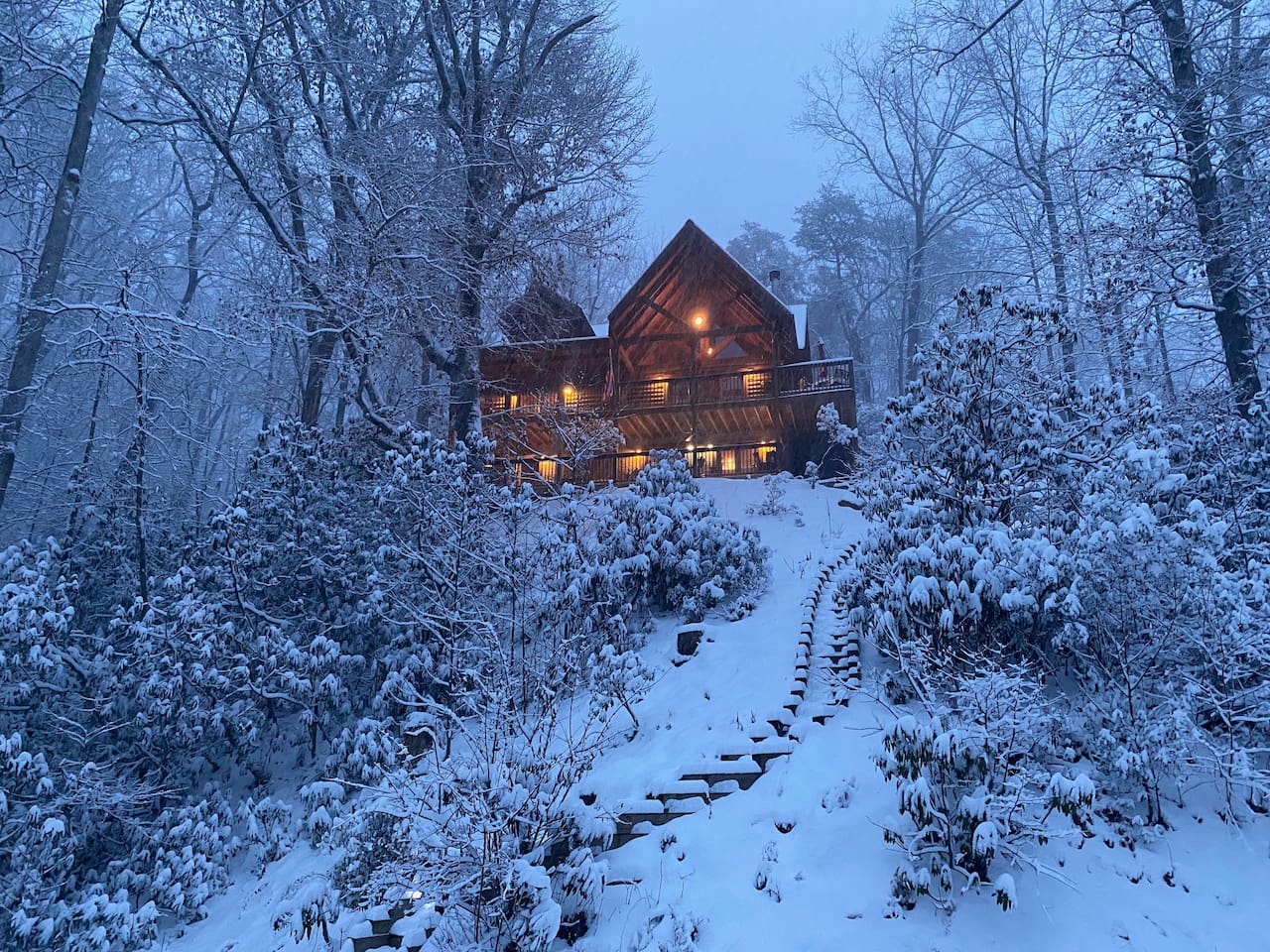 Snowy cabin