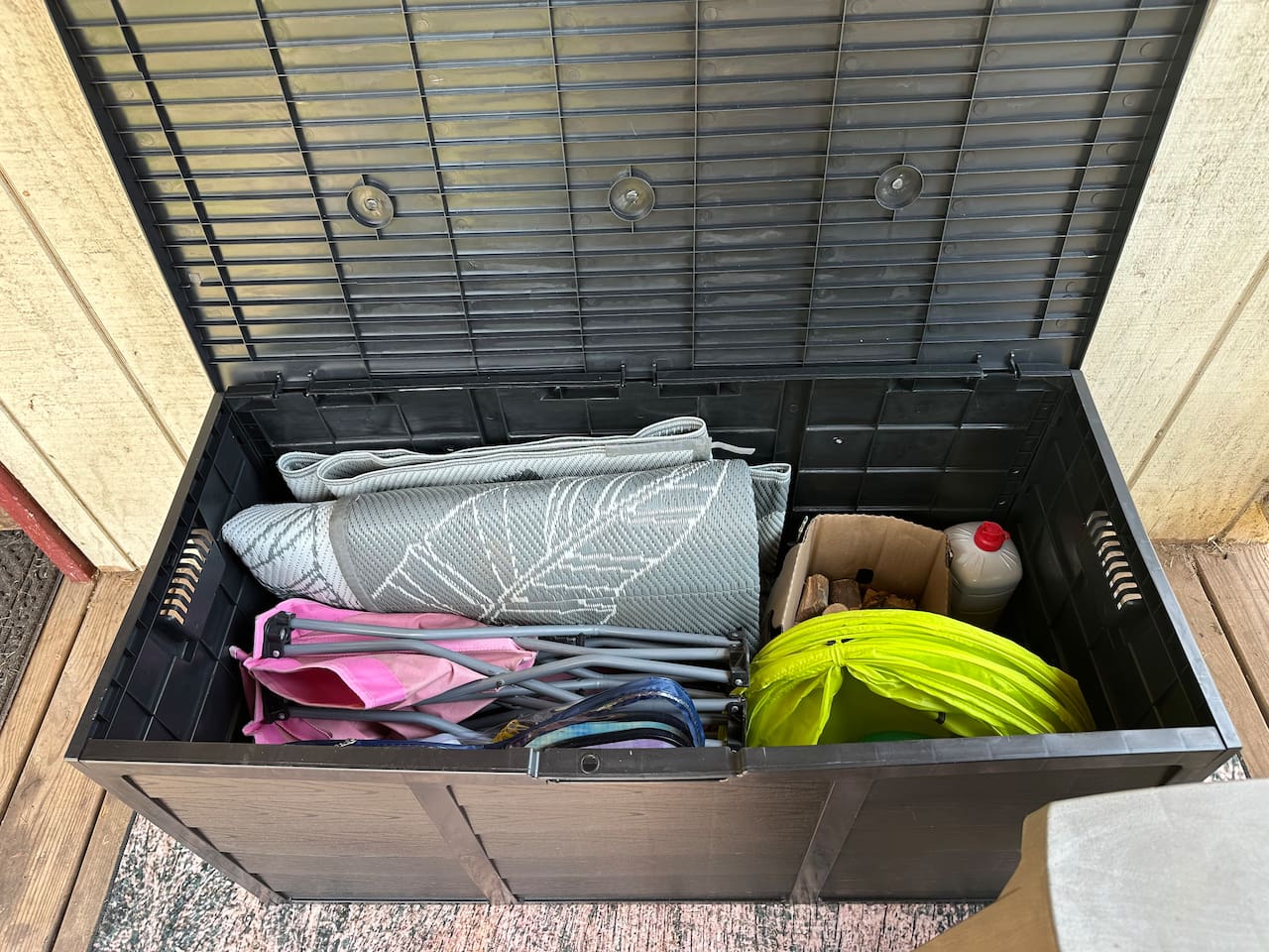 Games, kid loungers, grill stuff, outdoor rug for yard, several yard games etc