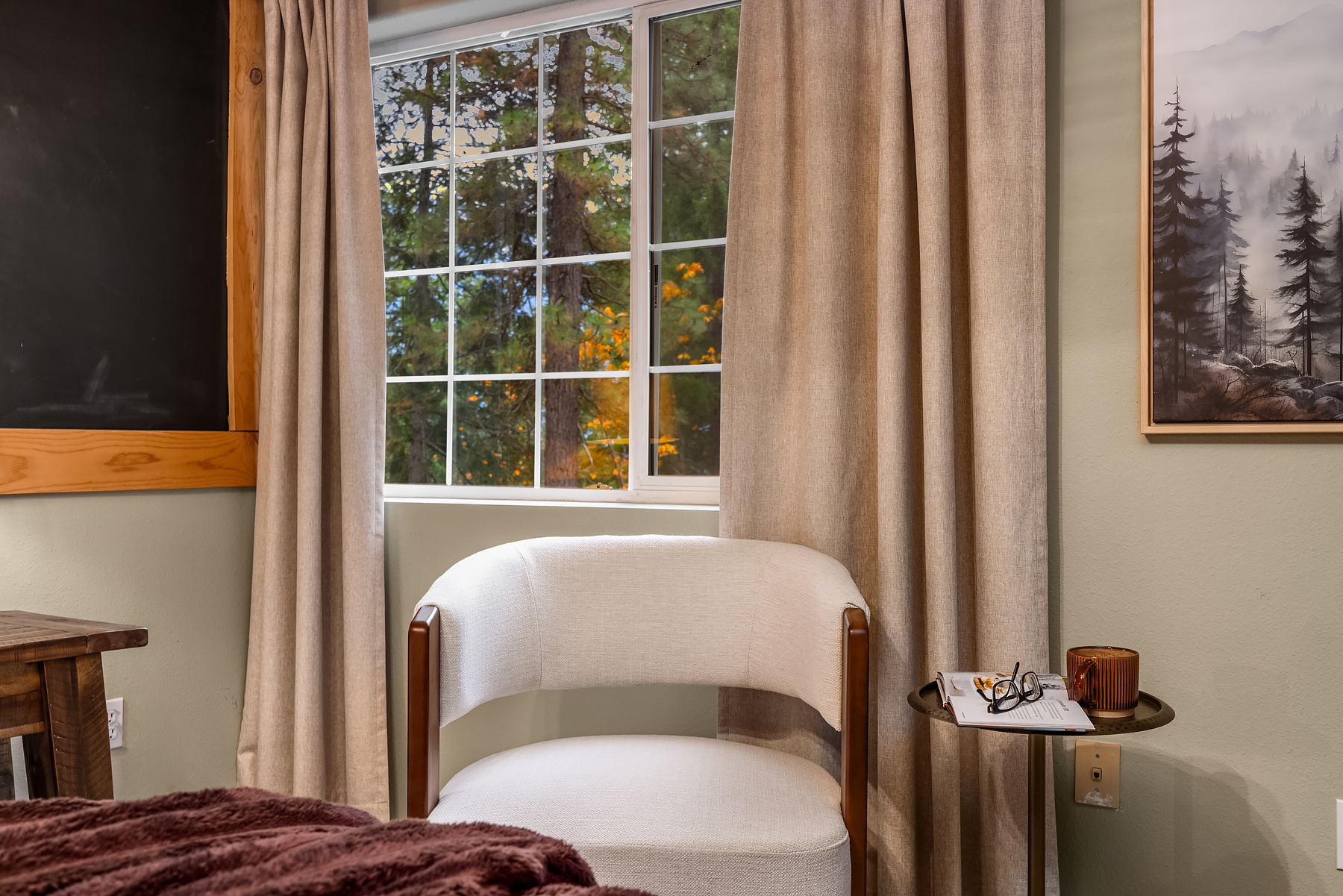 Bedroom #1: upstairs, king bed and portable AC unit