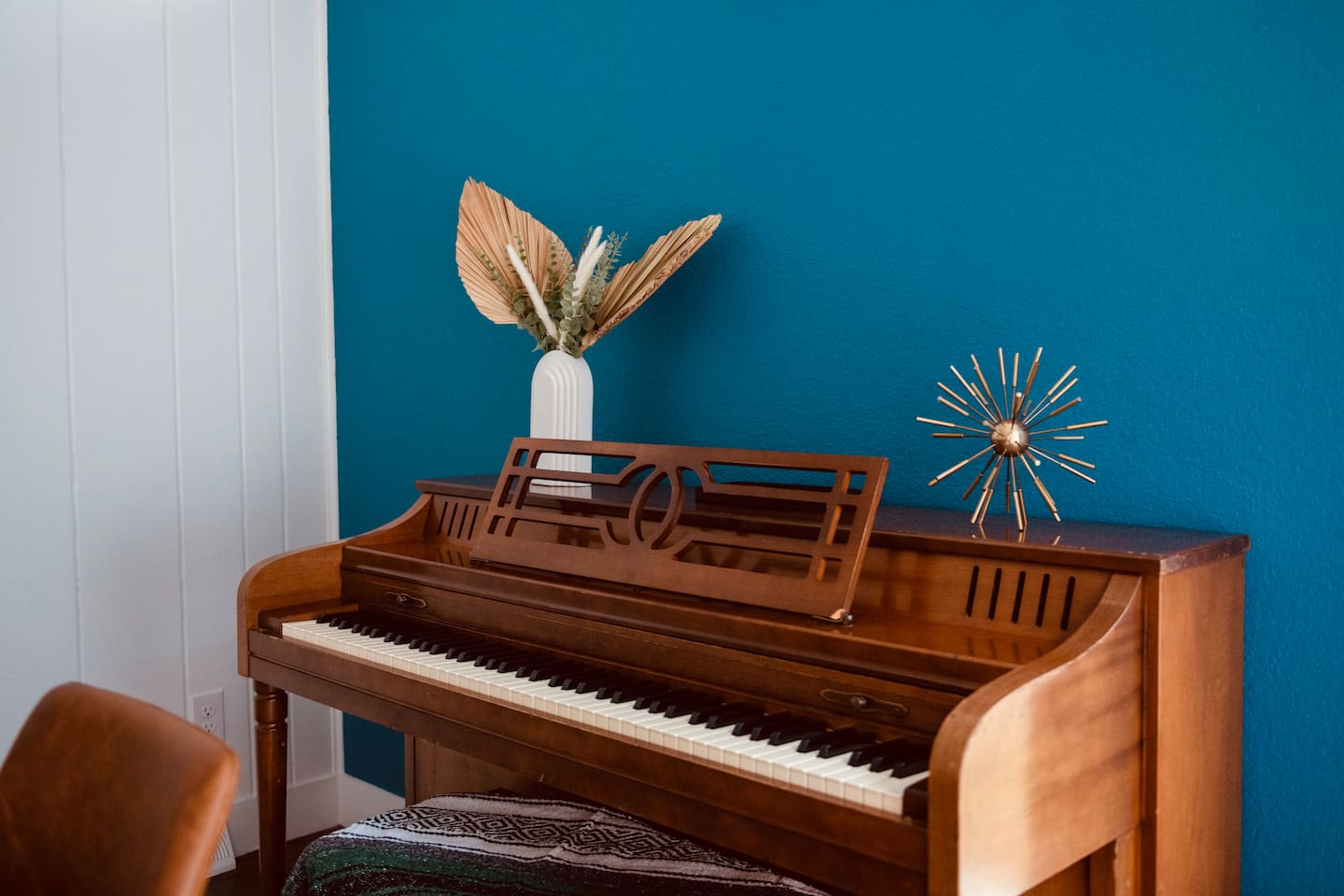 Unique touch upright piano for music lovers and family sing alongs.