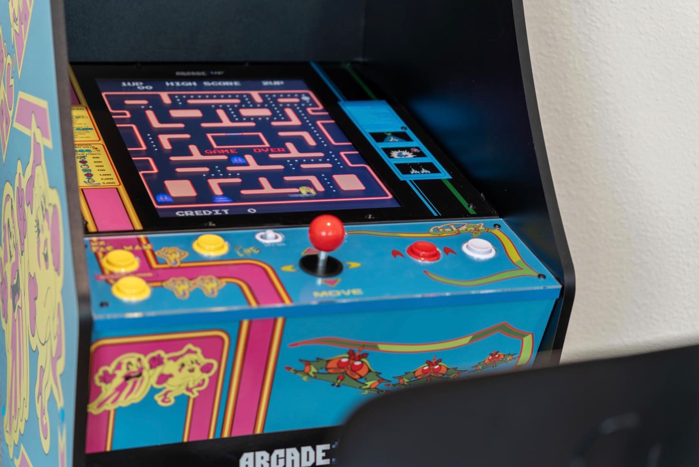 located on top floor in game room