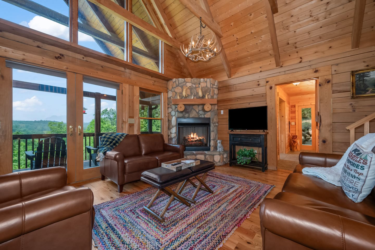 Living room with gas fireplace