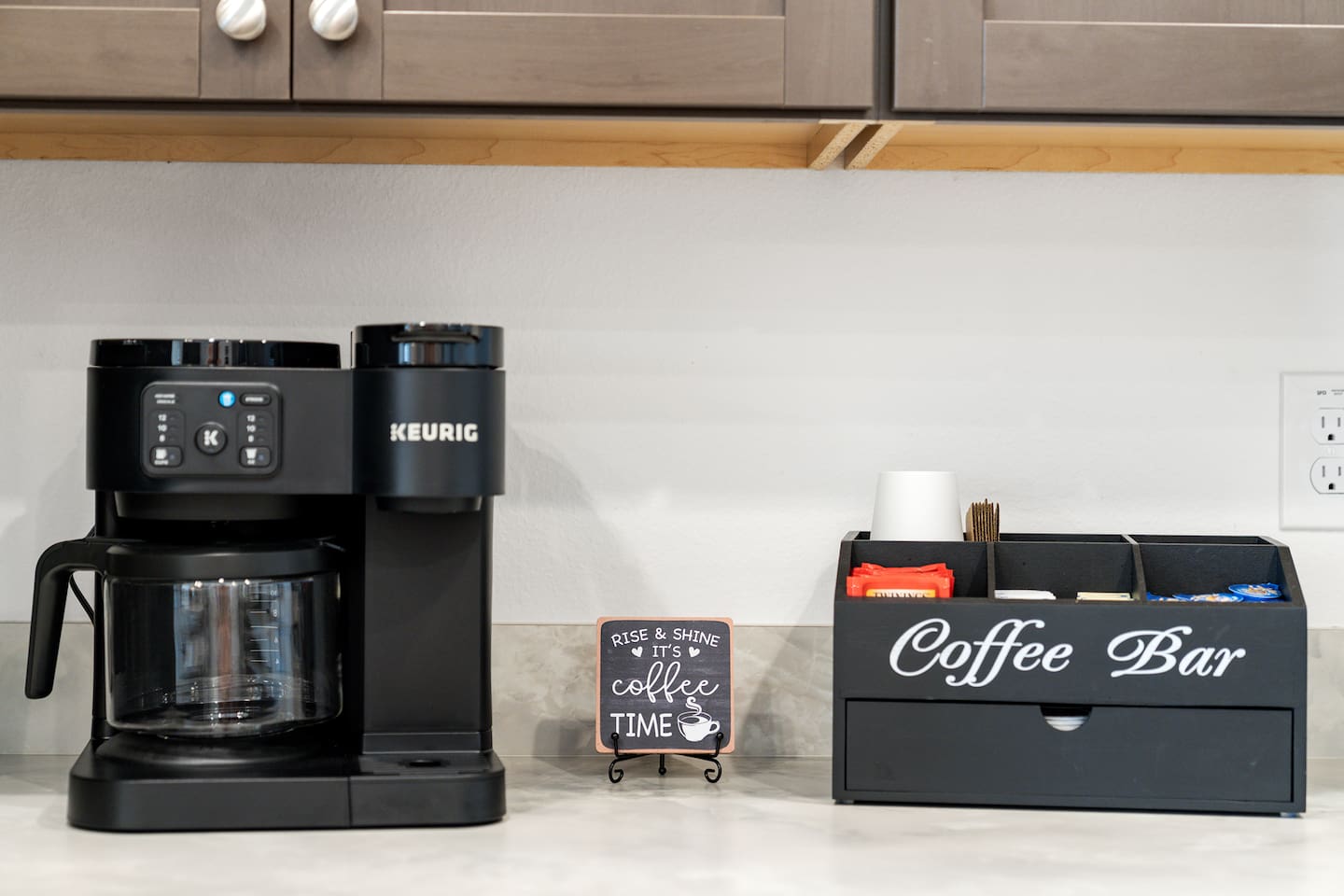 Enjoy a complimentary cup of coffee before starting your day!