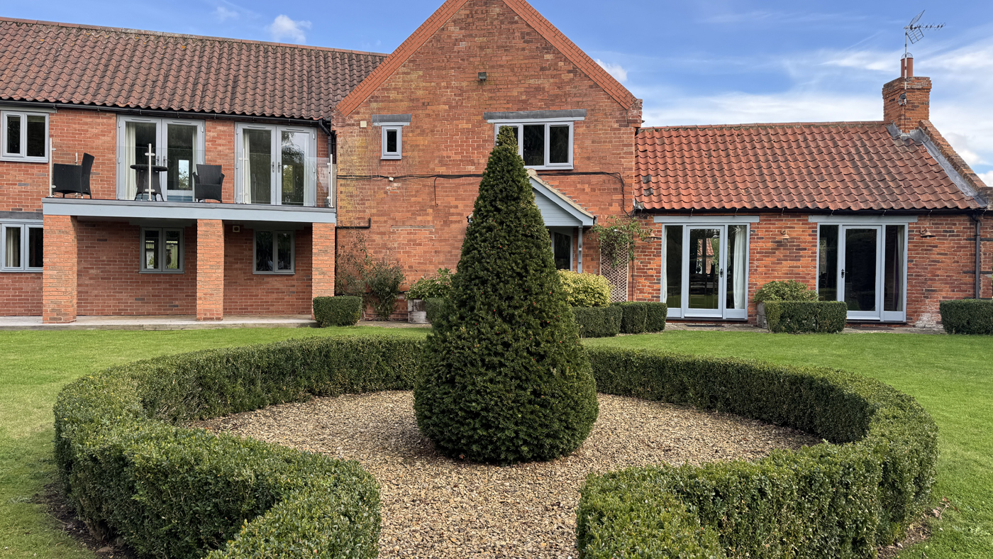 Main house rear garden topiary