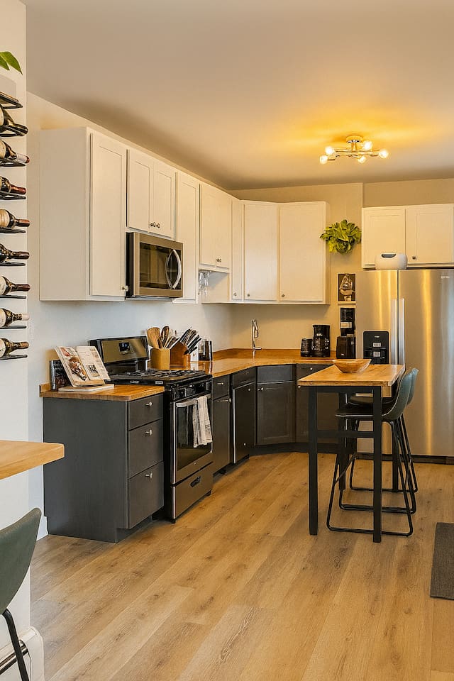 Great fully equipped kitchen for making meals for everyone.