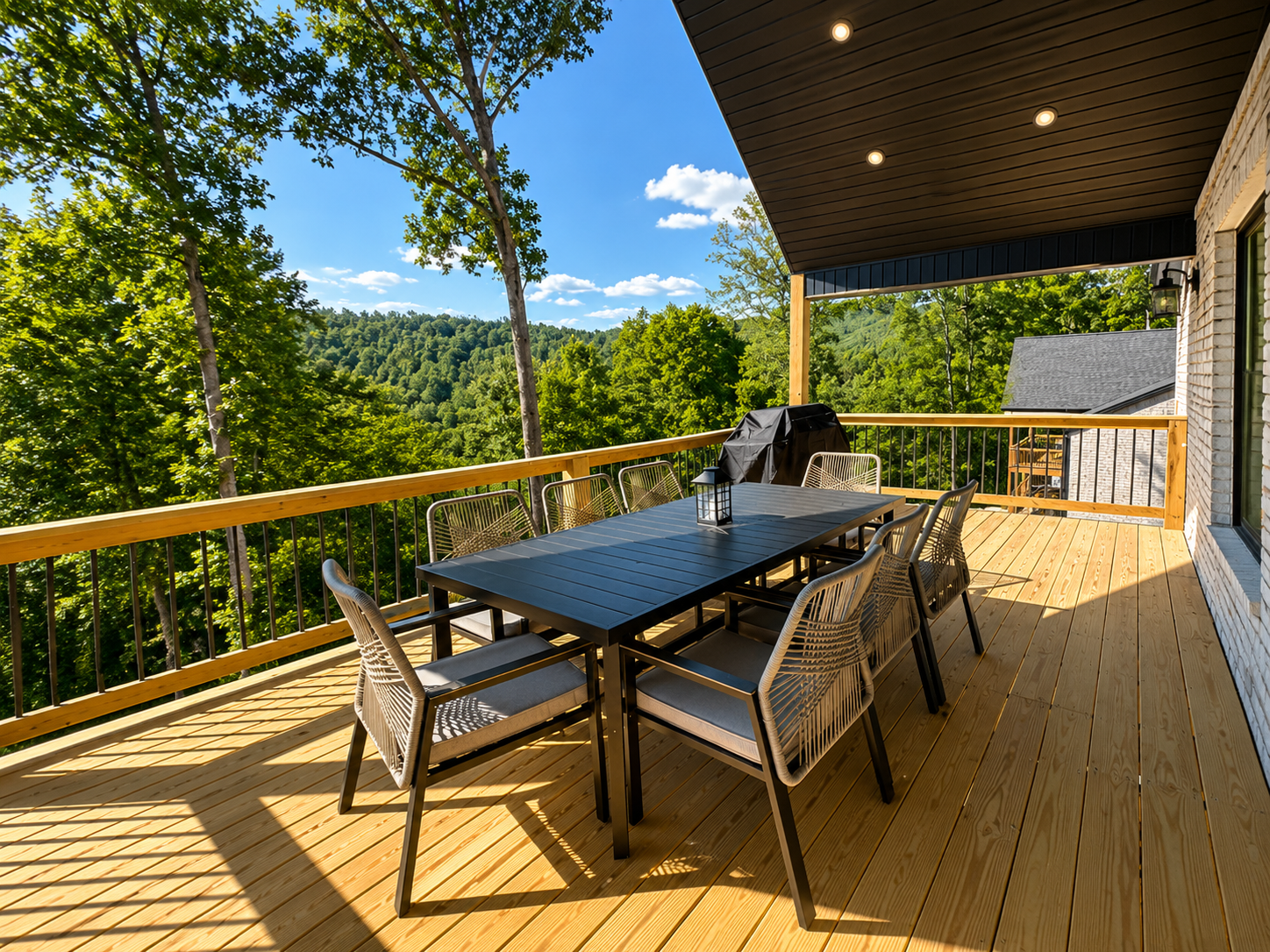 Main deck for dining and grilling