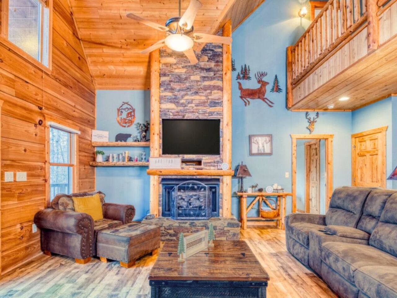 Gain another perspective of the inviting and cozy living room.