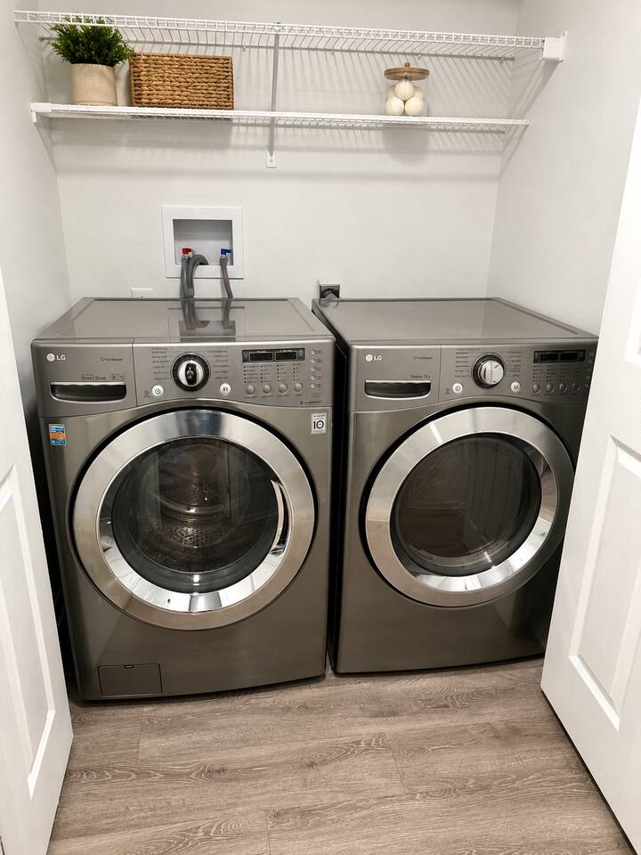 In-unit washer and dryer for convenient laundry during your stay.