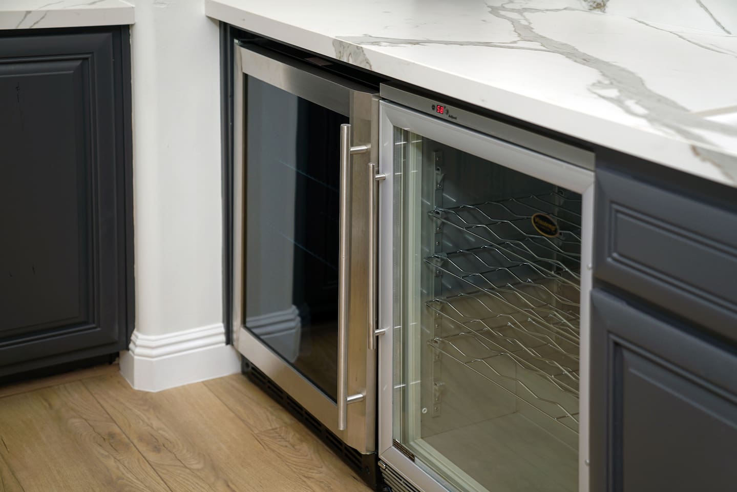 Dual wine and beverage coolers for your personal use during your stay.