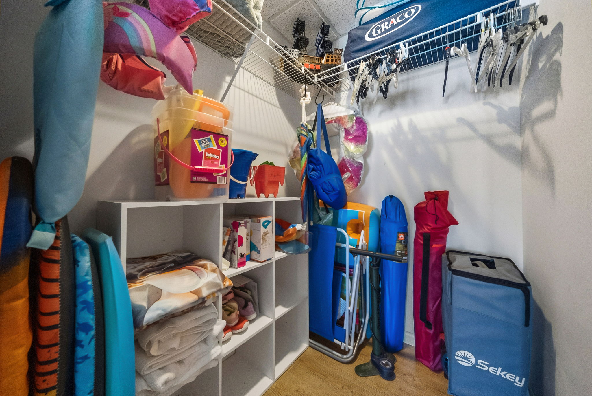 Closet full of beach gear and baby equipment - free of charge