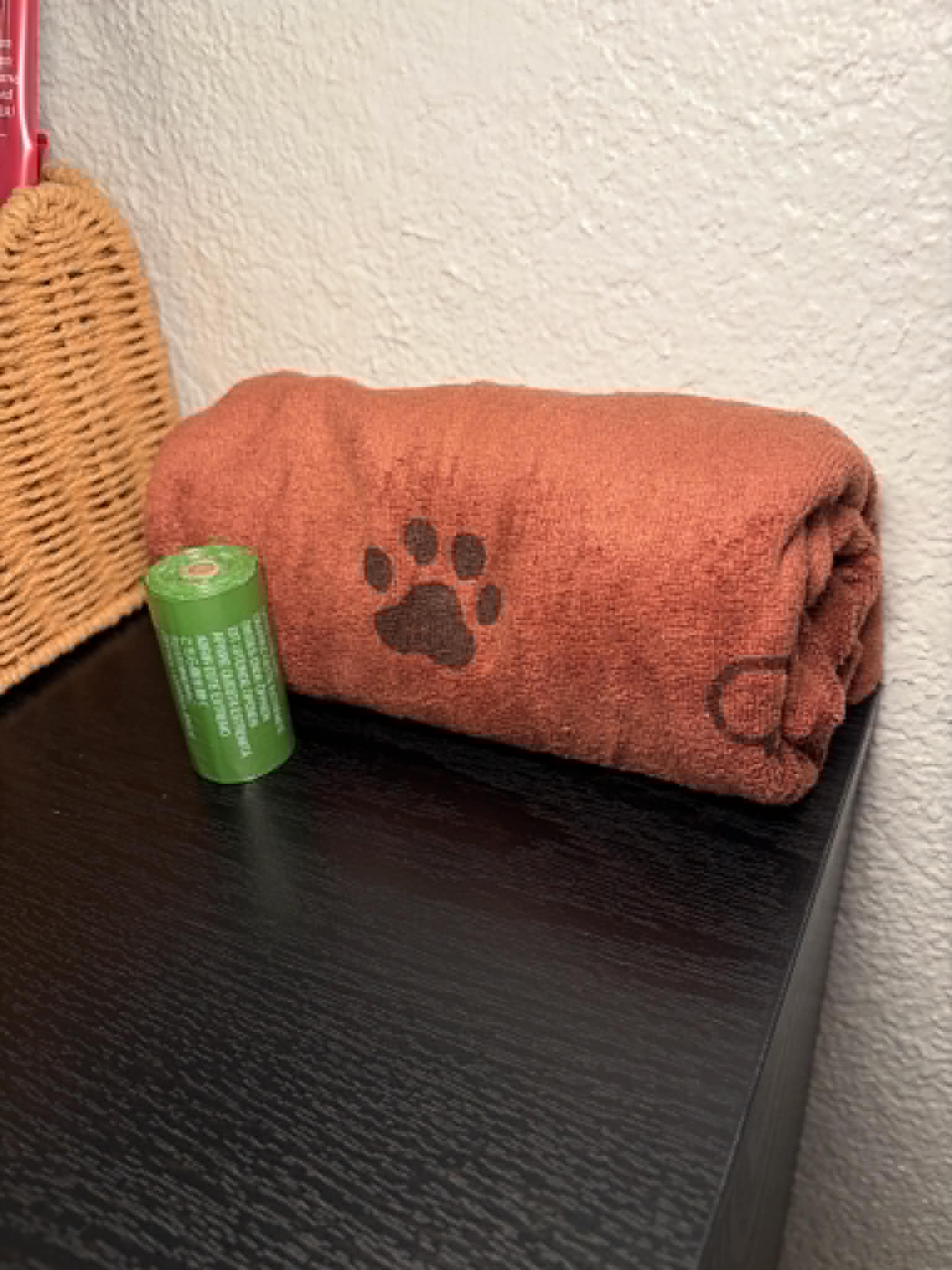 Dog towel and waste bags