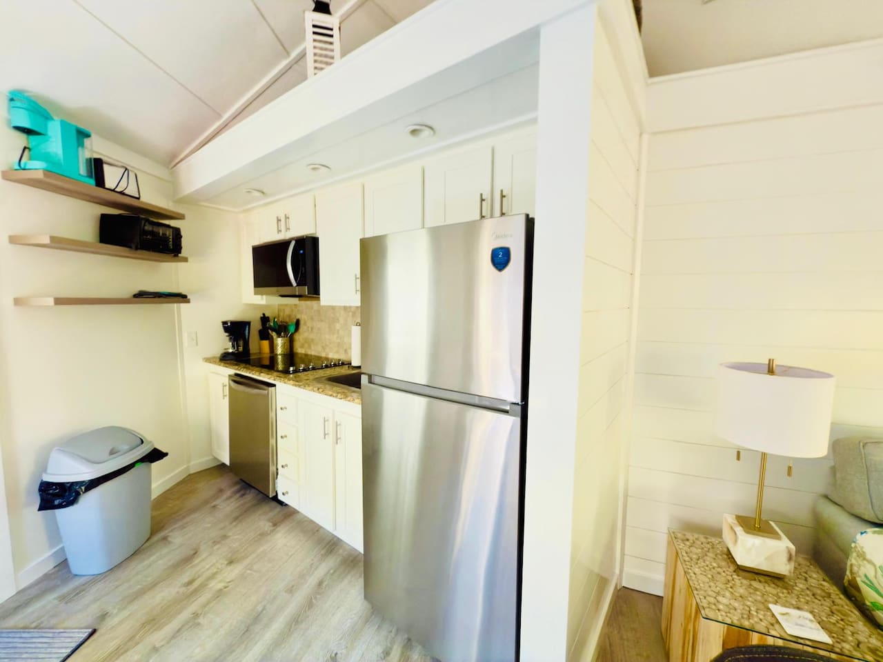 Kitchen with stainless steel appliances