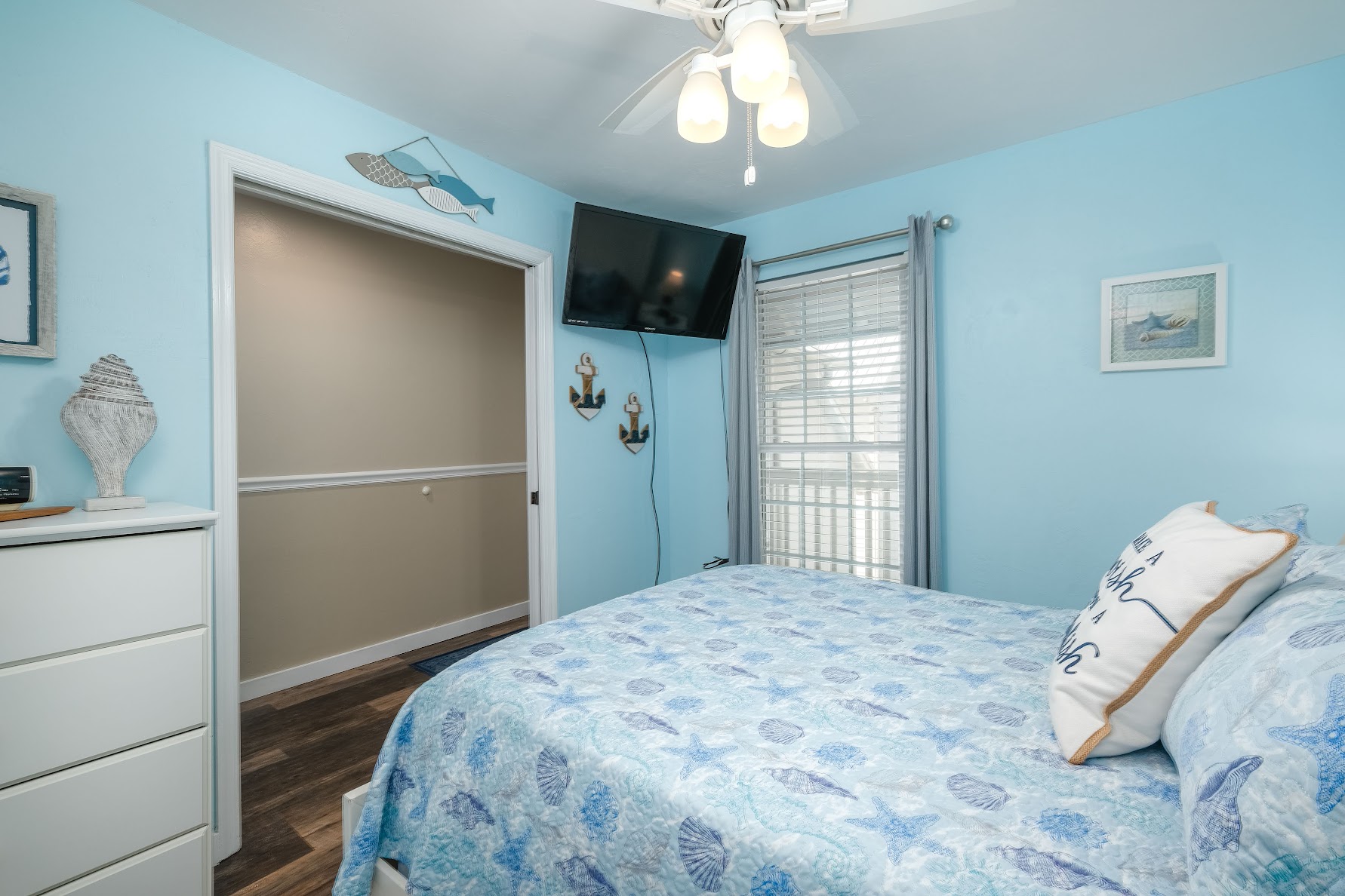 Master Bedroom with satellite TV