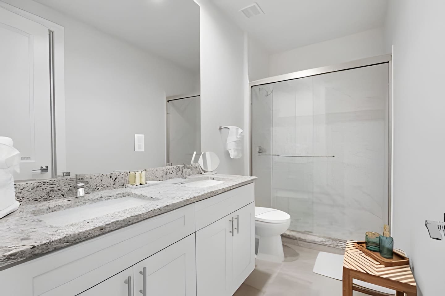 Enjoy a spa-like shower with premium fixtures and plenty of space for ultimate comfort.