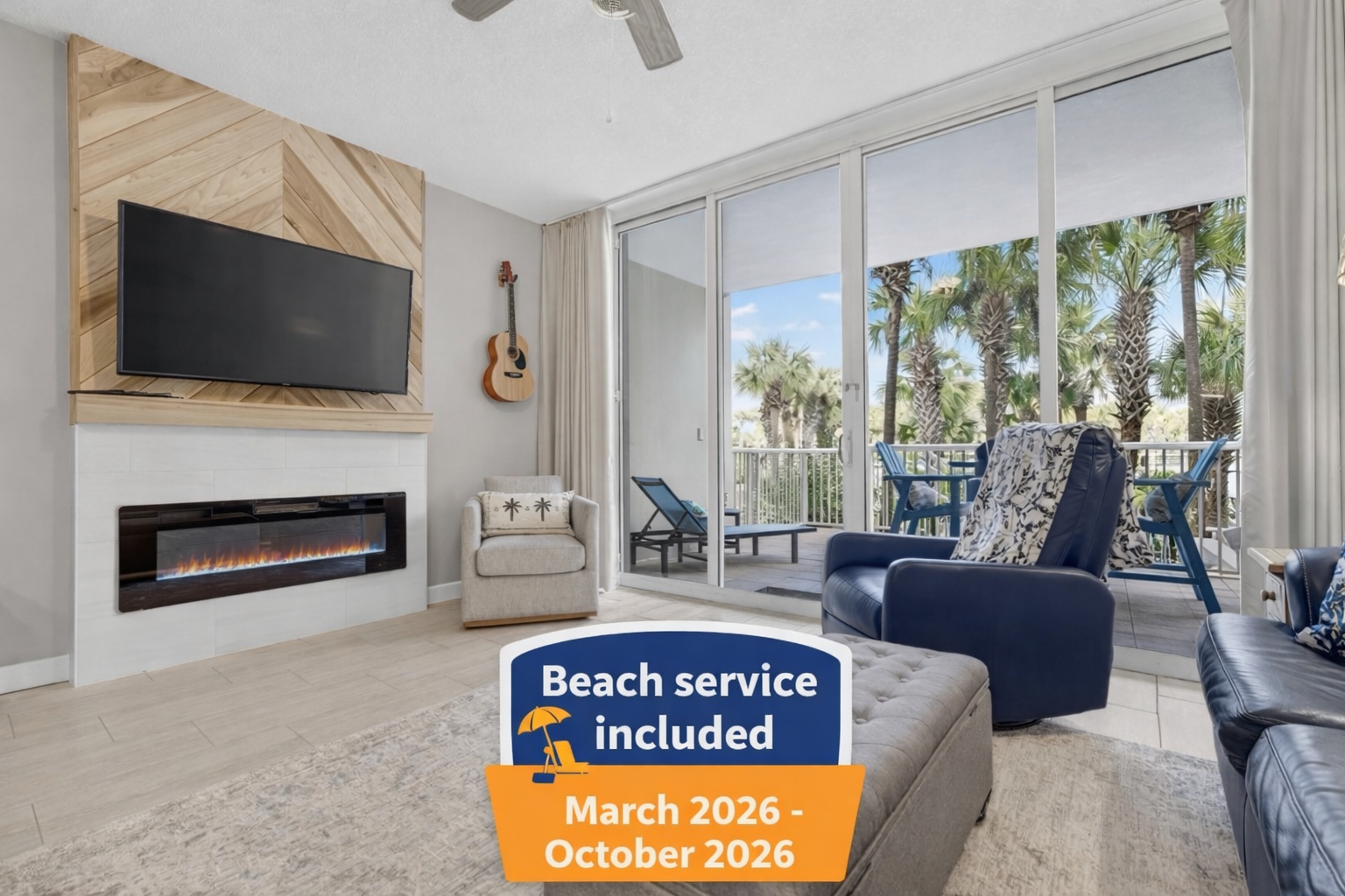 Beach service included March 2026 - October 2026