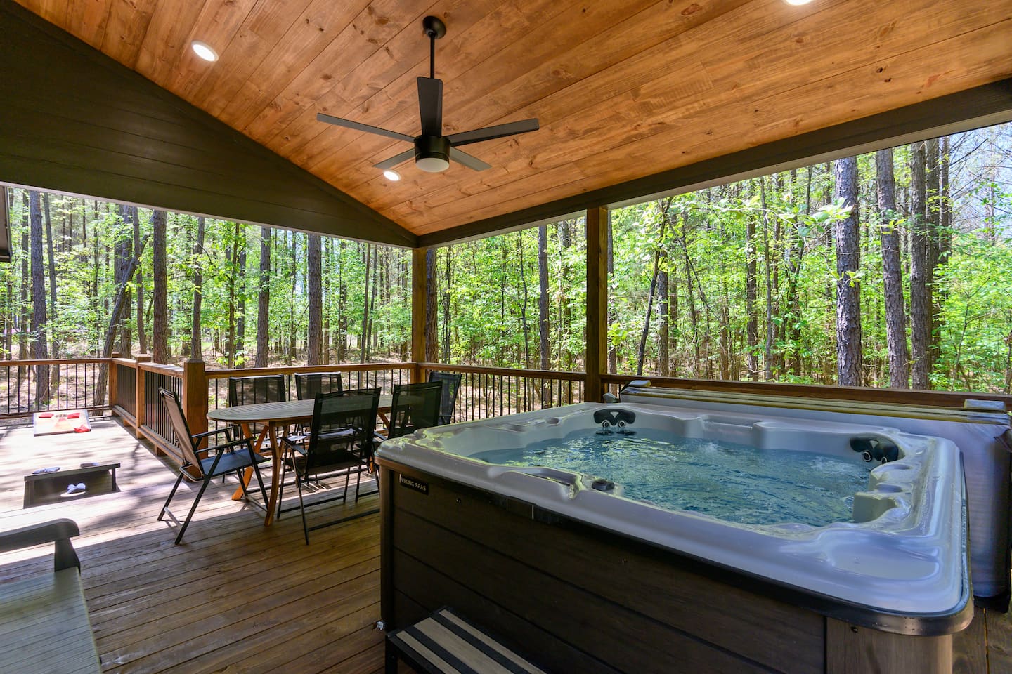 Bubbly moments, forest views, and total relaxation await.