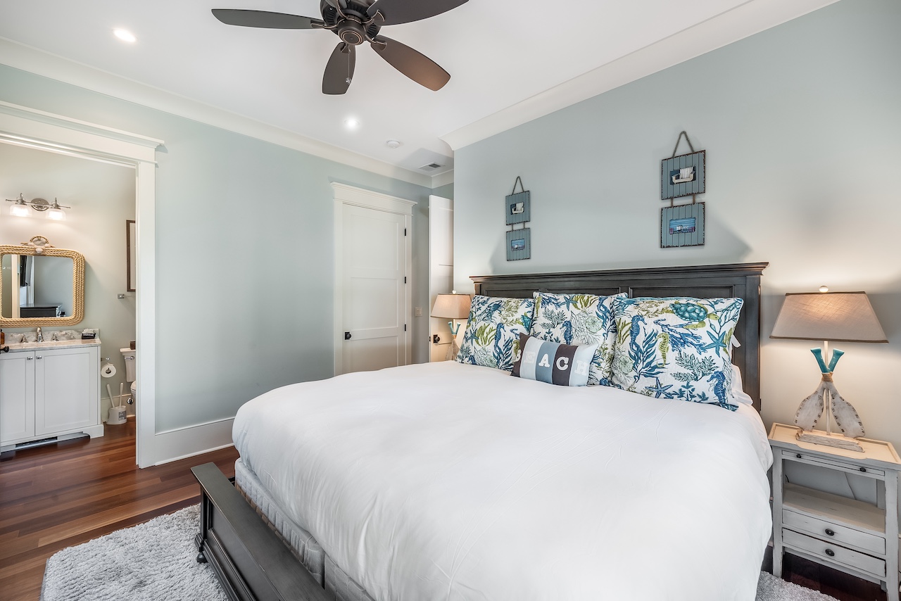 Bedroom 3:  King Bed + Ensuite + TV Shore Thing | 4001 Palm Blvd | Isle of Palms, SC | IOP Escapes