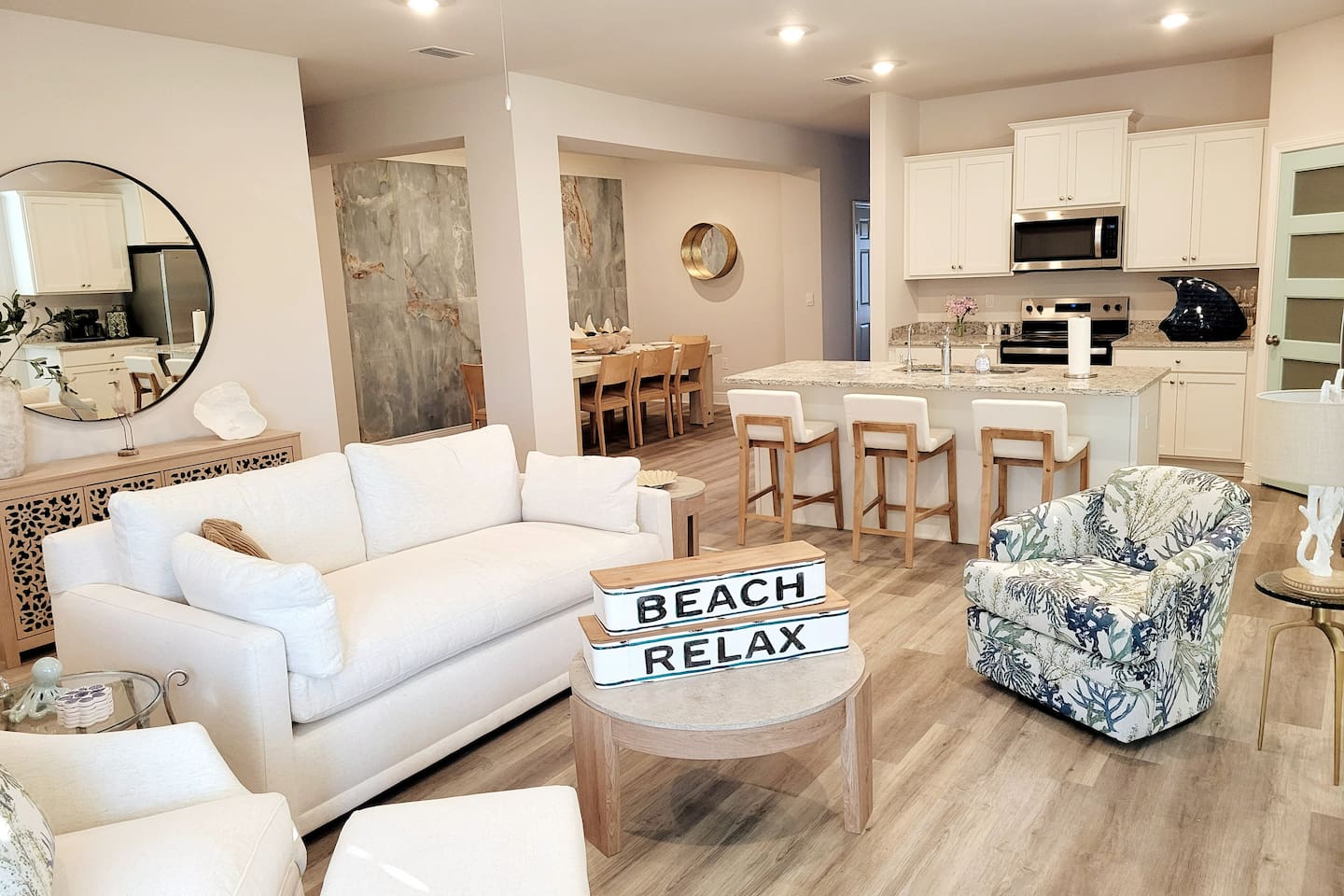 Sit back and unwind with your family in the spacious living room