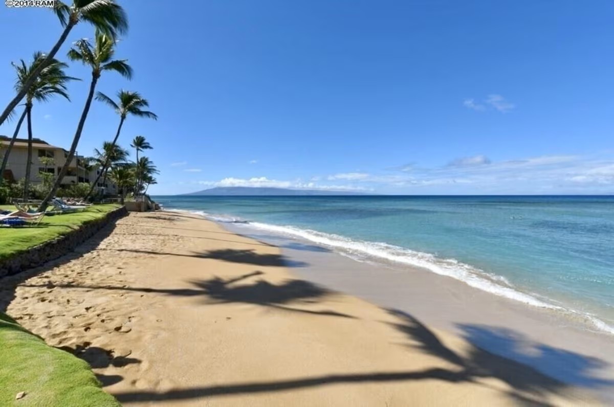 Warm private sandy beach