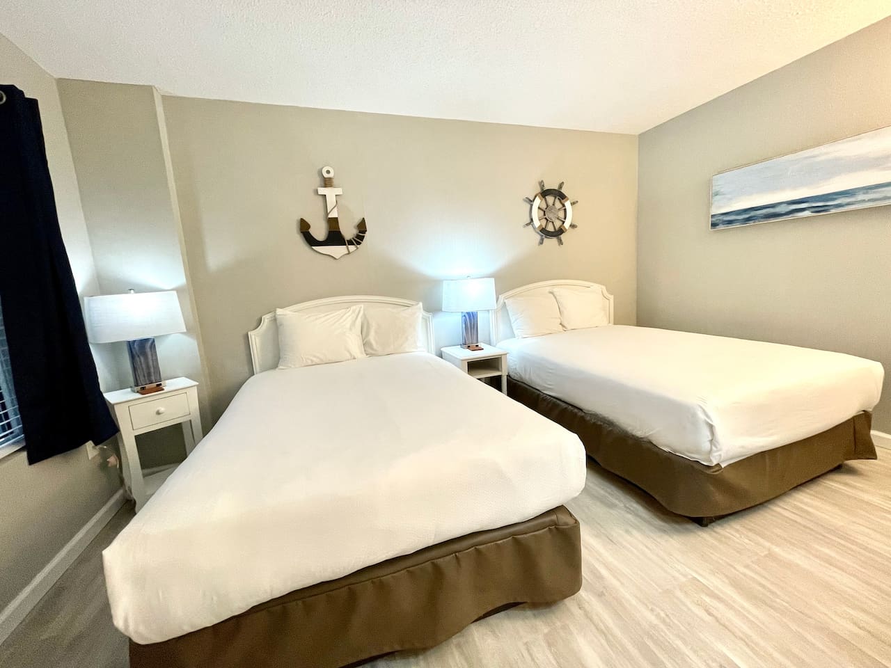 Upgraded to 1 Queen Bed and 1 Full size bed in guest room 