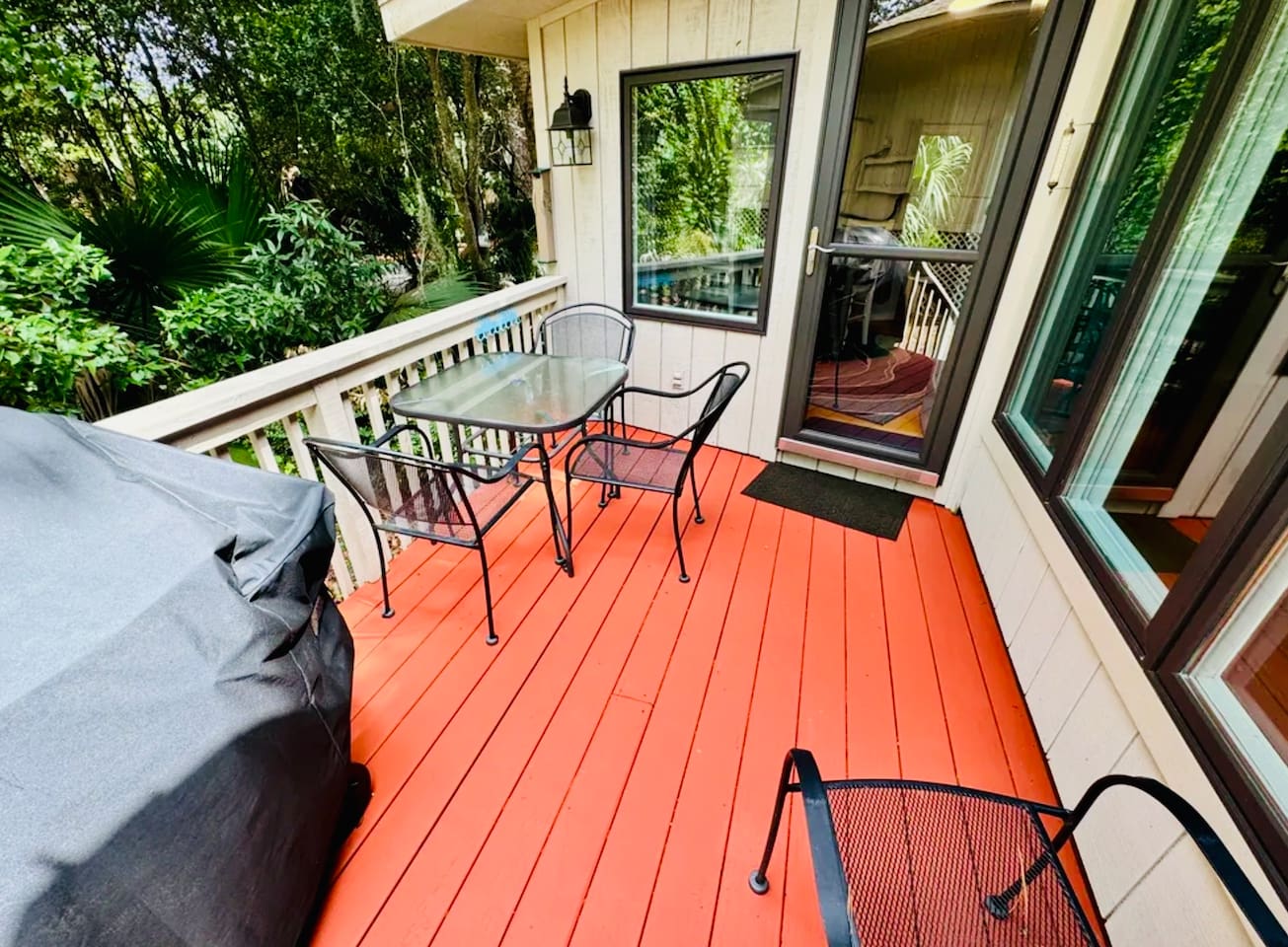 Deck with table and grill