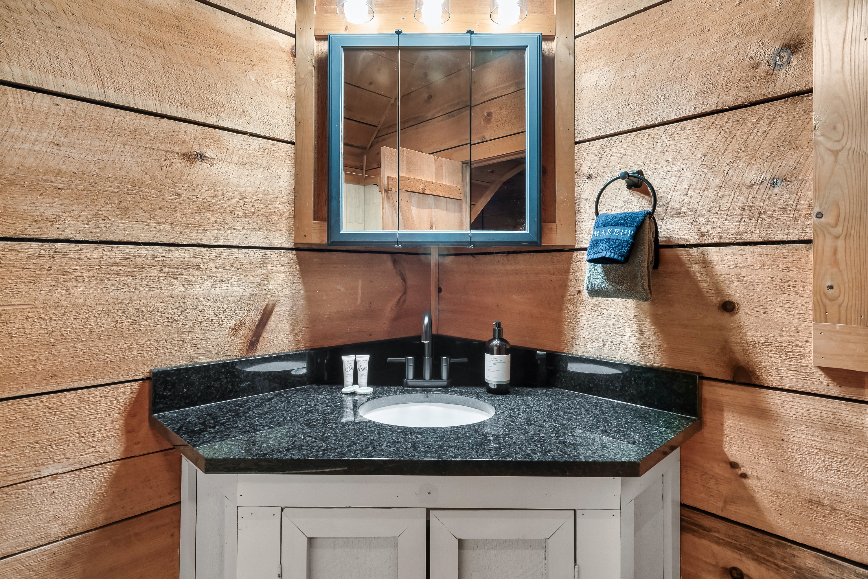 Clean vanity with everything you need