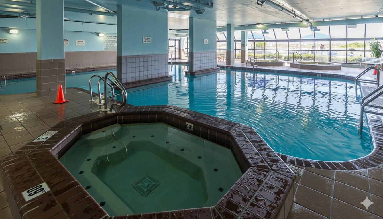 Rain or shine, the indoor pool and hot tub at Phoenix VI are always open for your enjoyment. A perfect escape for relaxation after a day of beach adventures.