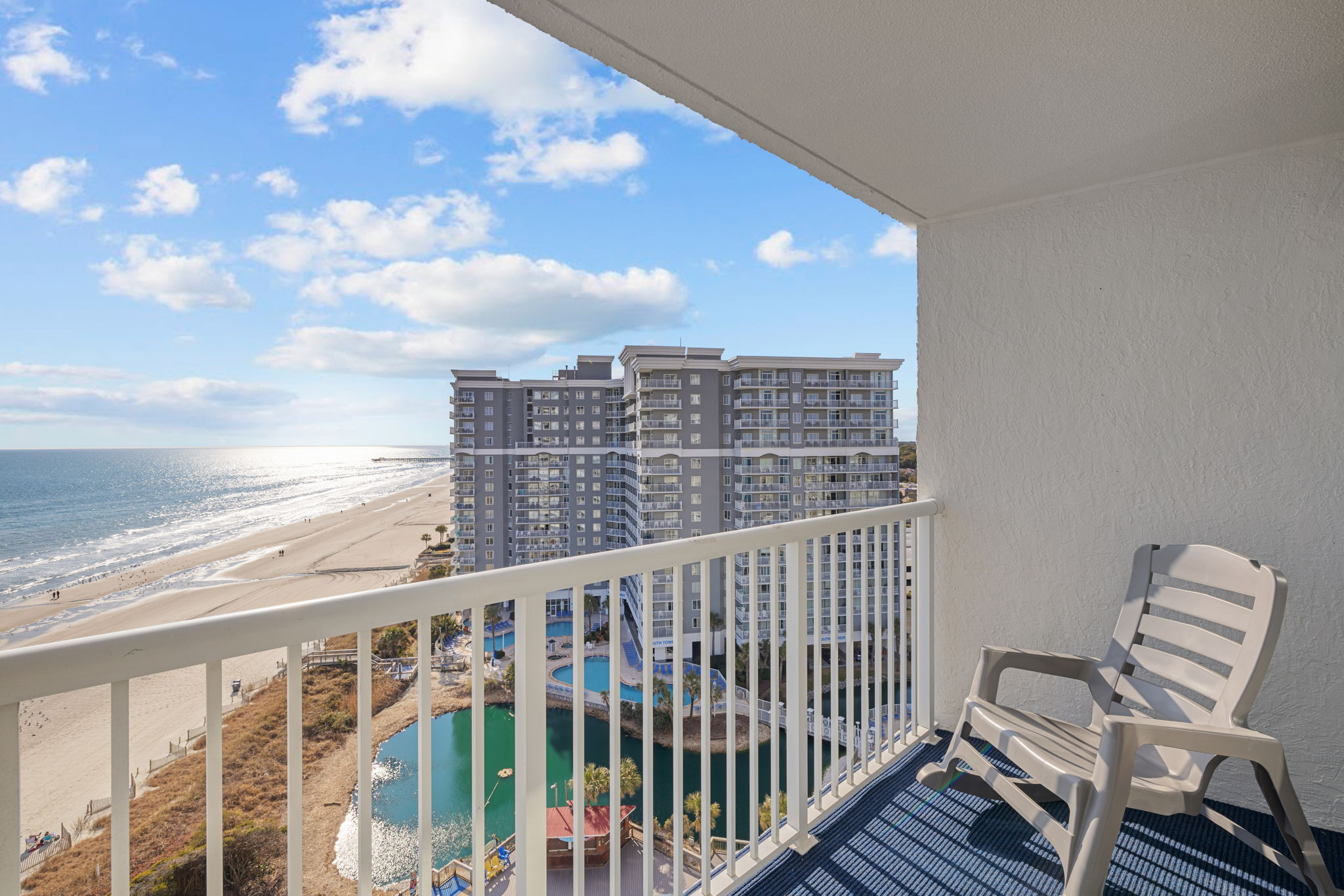 Unobstructed view of the ocean from the 12th-floor private balcony