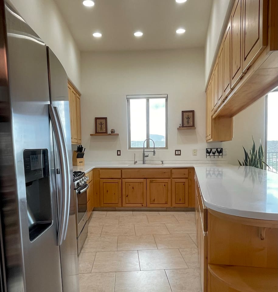 Generous counter space makes meal prep easy while keeping the kitchen clean and functional.
